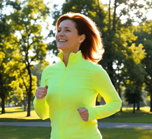 woman jogging at park